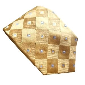 XMI Platinum Mens Silk Heavy Tie Hand Made USA Diamond Shapes